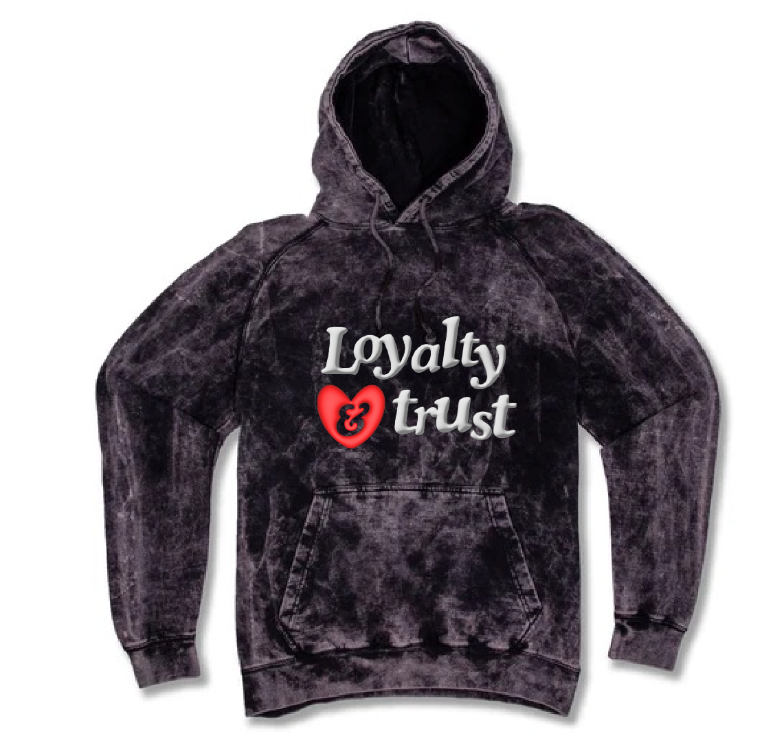 Loyalty & Trust - Vintage Wash Hoodies Puff Print