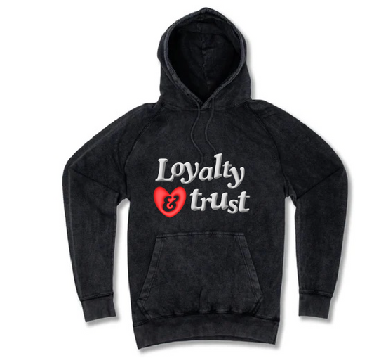 Loyalty & Trust - Vintage Wash Hoodies Puff Print