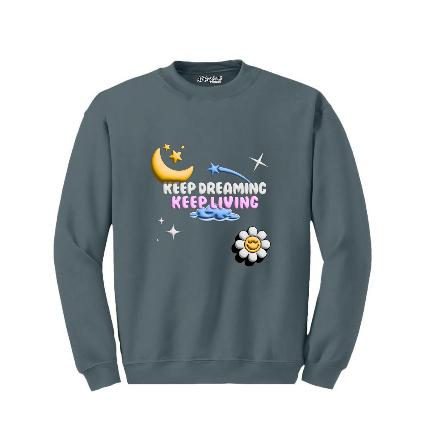 Keep Dreaming - Puff Print Crewneck Sweatshirt