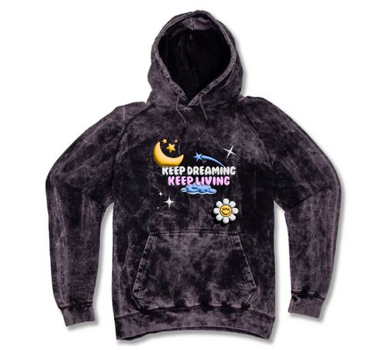 Keep Dreaming - Puff Print Vintage Wash Hoodies