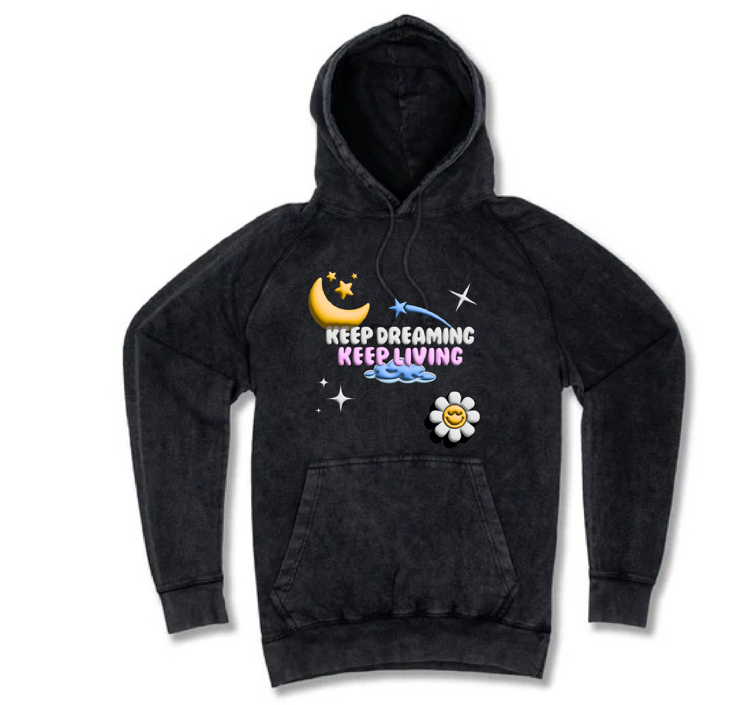 Keep Dreaming - Puff Print Vintage Wash Hoodies