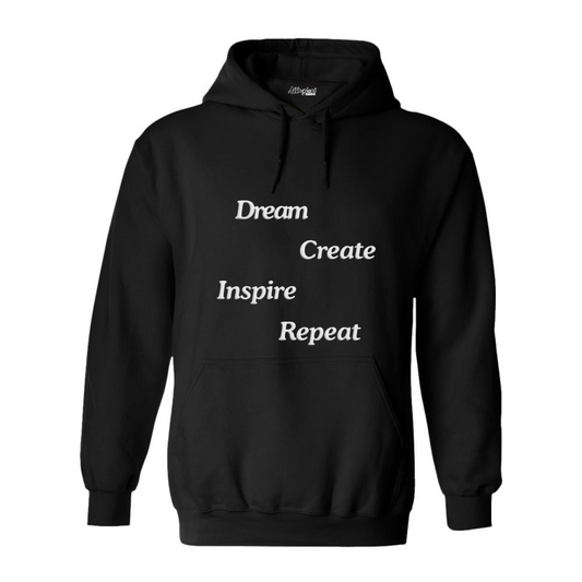 Dream Create Inspire Repeat - Puff Print Gildan Hoodies